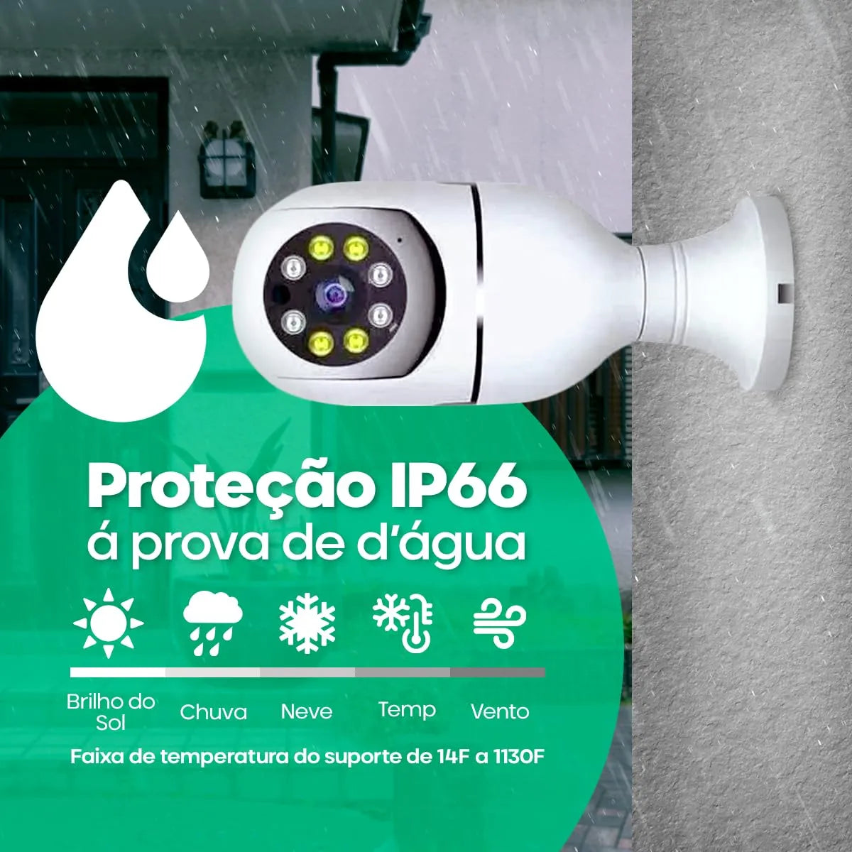 Câmera Lâmpada 360° Wi-Fi com App (PROMOÇÃO)