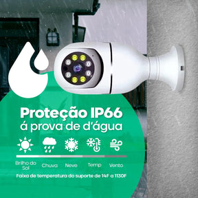 Câmera Lâmpada 360° Wi-Fi com App (PROMOÇÃO)